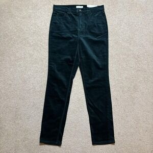 NWT LOFT The Skinny Pants Womens 10 30 Green High Rise Corduroy Stretch Jegging